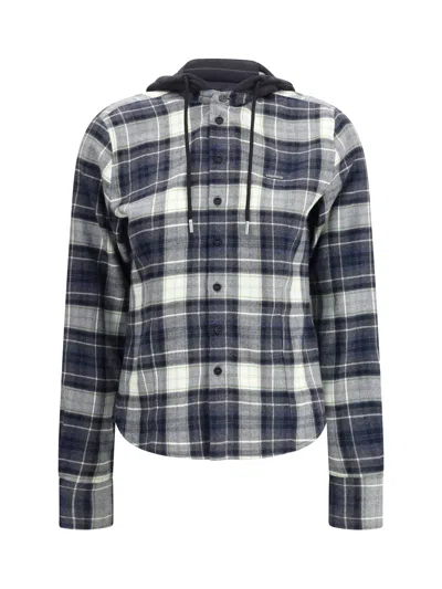 Coperni Women Hooded Shirt In Blue