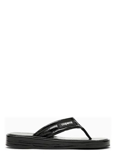 Coperni Women's Leather Flip-flop With Logo Sneaker