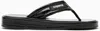 Coperni Logo-appliquéd Rubber-trimmed Croc-effect Patent Leather Flip Flops In Black
