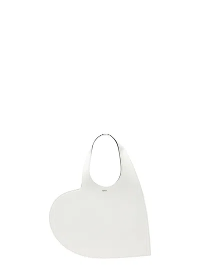 Coperni Women's Leather Heart Tote Bag In White
