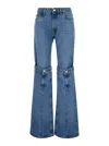 Coperni Women Light Blue Jeans With Open Knee In Denim Woman In Blue