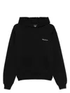 Coperni Black Sweatshirt With Logo Lettering And Front Kangaroo Pocket In Cotton Woman