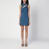 Coperni Denim Asymmetrical Flower Mini Dress
