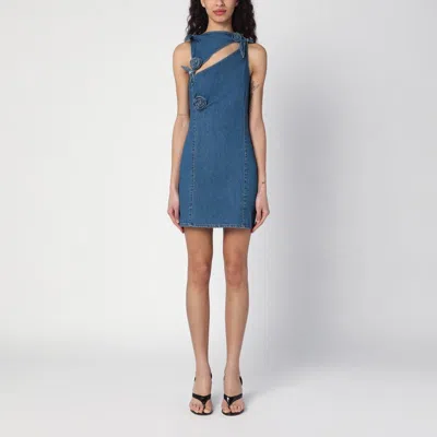 COPERNI WOMEN'S MINI BLUE BLUE DRESS WITH FLORAL PATTERN