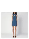 Coperni Denim Asymmetrical Flower Mini Dress
