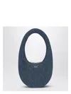 Coperni Oval Denim Mini Swipe Bag Handbag In Blue
