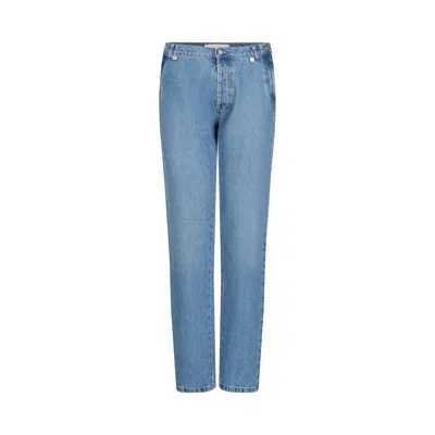 Coperni Women's Open Hip Denim Trousers In Washed Blue