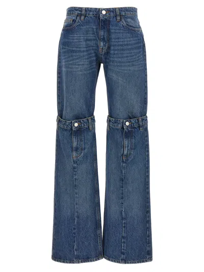 Coperni Women's Open Knee Jeans In Blue