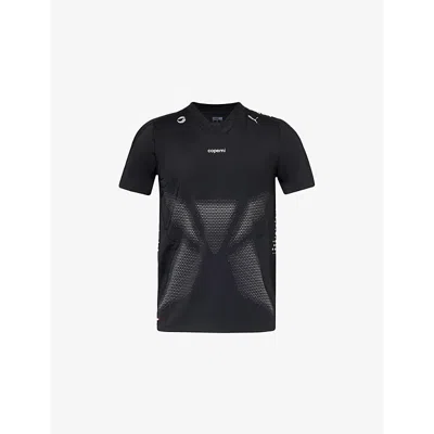 Coperni X Puma Rubberised-logo T-shirt In Puma Black Publck