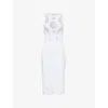 Coperni Womens Puma White Puwhte Puma X Fitted Stretch-jersey Midi Dress In Puma White Puwhte