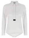 Coperni Bodysuit Collar Pointed Long Sleeves In White