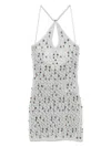 Coperni Crossover Mini Dress With Grey Wood Accents In Gray