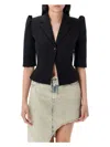 Coperni Cropped Slim-fit Tailored Jacket With Puff Sleeves
