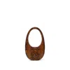 Coperni Snake Print Swipe Bag In Brown