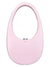 Coperni Curved Smooth Top Handle Shoulder Bag In Pink
