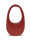 Coperni Swipe Oval-frame Zip Shoulder Bag In Red