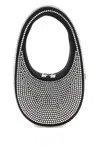 Coperni Mini Swipe Embellished Top Handle Bag In Argento