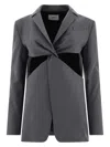 Coperni Tailored Jacket With Twisted Cut-out Detail In Grey