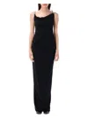 Coperni Stretch Jersey Maxi Dress With Decorative Clips