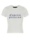 Coperni White Crewneck T-shirt With Maxi Print On The Front And Logo Print On The Rear In Cotton Woman