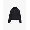 Coperni Womens Brand-print Kangaroo-pocket Cotton-blend Hoody Black In Black