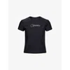 Coperni Womens Crystal Logo Short-sleeve Jersey T-shirt Black Xs In Black