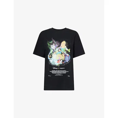 Coperni Womens Black Disney X  Boxy Graphic-print Cotton-jersey T-shirt