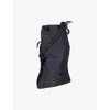 Coperni Black Asymmetric Sleeveless Top With Floral Detail And Cut-out On The Front In Black