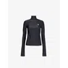 Coperni High Neck Turtleneck Stretch Top In Black