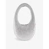Coperni Mini Swipe Glittered Top Handle Bag In Silver