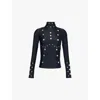 Coperni Snaps Turtleneck Top In Black