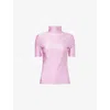 Coperni Womens High-neck Fitted Stretch-woven Top Pink Xs In Pink