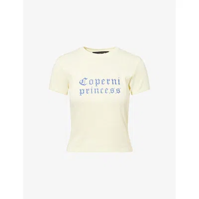 COPERNI WOMENS YELLOW COPERNI X DISNEY PRINCESS SHORT-SLEEVE COTTON T-SHIRT XS