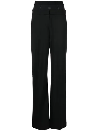 Coperni Wool-blend Layered Trousers In Black