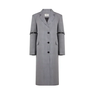 Coperni Wool Check Coat In Grey
