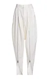 Coperni Wool Double-zipped Sarouel Trousers In White