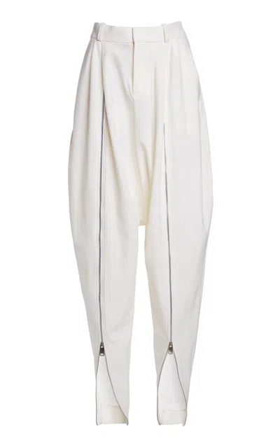 Coperni Wool Double-zipped Sarouel Trousers In White