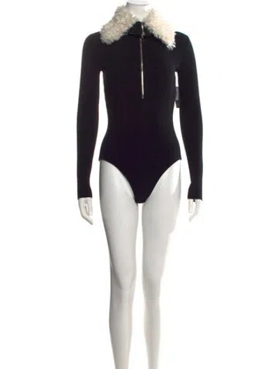 Pre-owned Coperni Wool Long Sleeve Bodysuit W/ Tags In Black