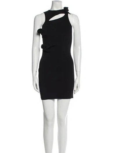 Pre-owned Coperni Wool Mini Dress In Black