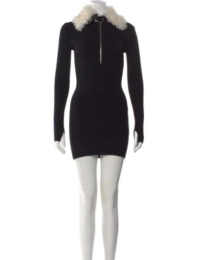 Pre-owned Coperni Wool Mini Dress In Black