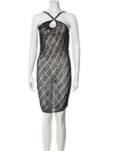 Pre-owned Coperni Wool Mini Dress In Black
