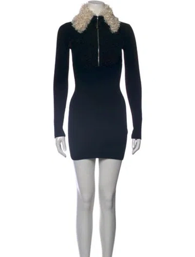 Pre-owned Coperni Wool Mini Dress In Blue