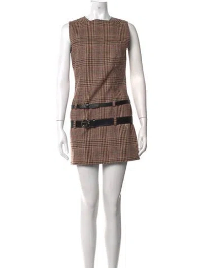 Pre-owned Coperni Wool Mini Dress In Brown