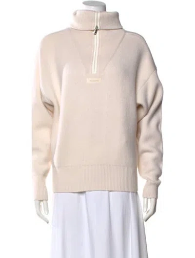 Pre-owned Coperni Wool Mock Neck Sweater In Neutral
