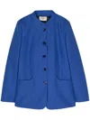Coperni Single-breasted Wool Jacket In Blue