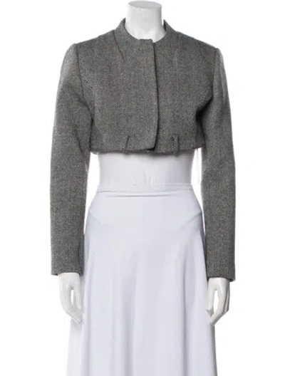 Pre-owned Coperni Wool Striped Bolero In Gray