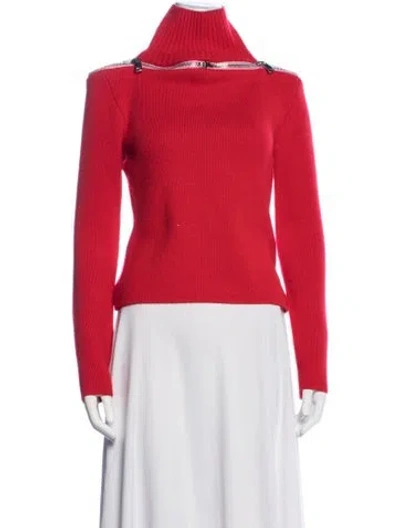 Pre-owned Coperni Wool Turtleneck Sweater In Red