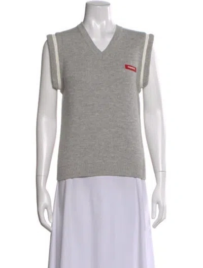 Pre-owned Coperni Wool V-neck Sweater In Gray