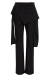 Coperni Wrap Detail Jersey Bootcut Trousers In Black
