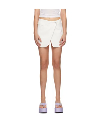 Coperni Wraparound Mini Skirt In Nude